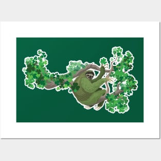 Shamrock Sloth Posters and Art